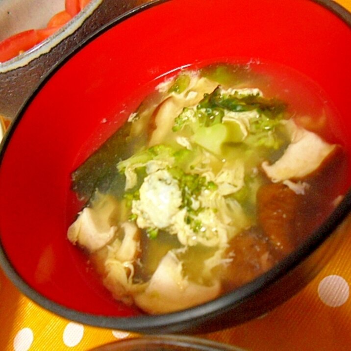 ブロッコリーとしいたけの中華風卵スープ